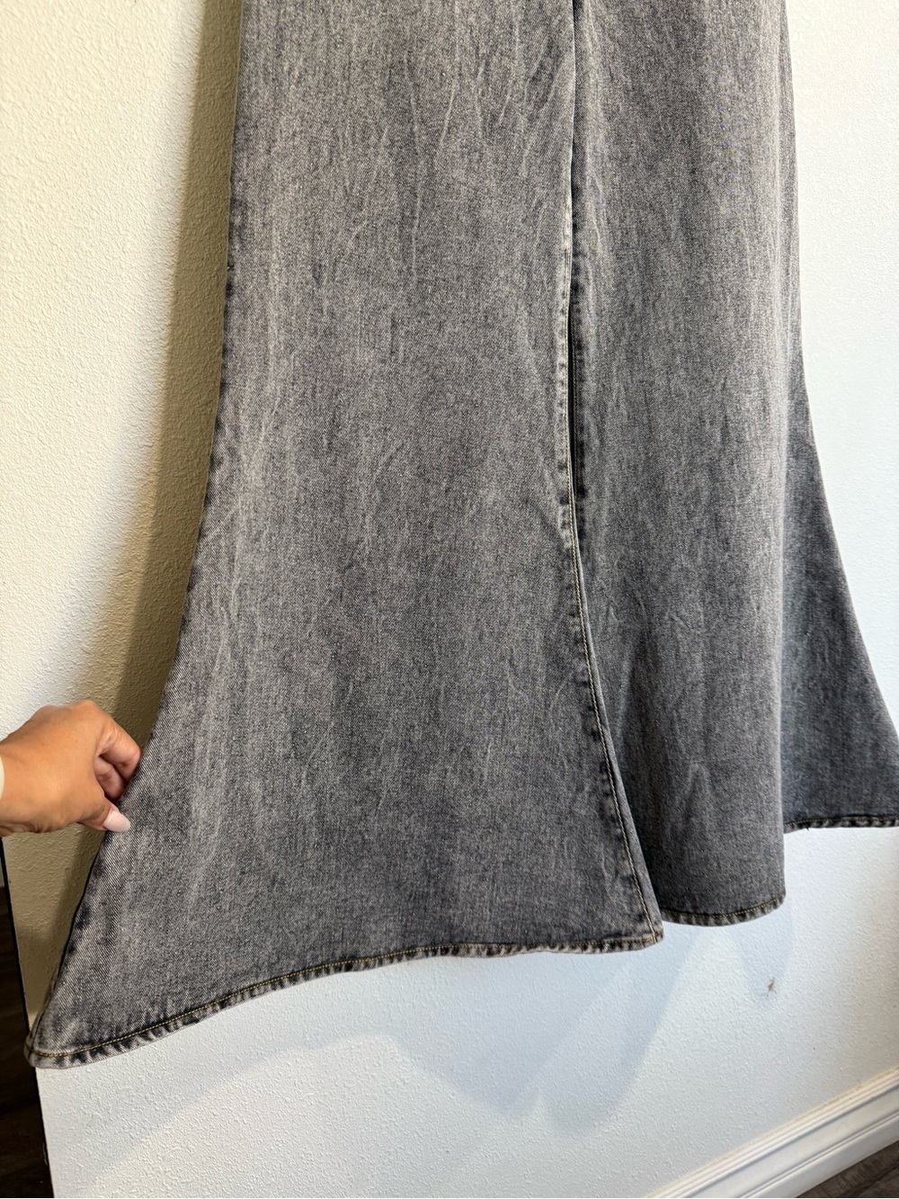 PAMEO POSE Gray Extreme Flare Wide Leg Jeans Y2K Japanese Grunge - Picture 4 of 9